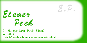 elemer pech business card